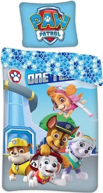 Se Paw Patrol sengetøj - 140x200 cm - Selvlysende sengesæt - 100% bomuld hos Dynezonen.dk